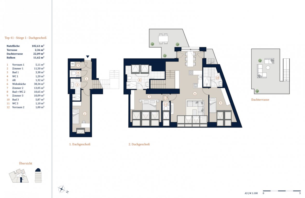 Property in 1030 Wien, 3. Bezirk: The Legacy: dreamlike 4-room roof terrace flat - picture 6