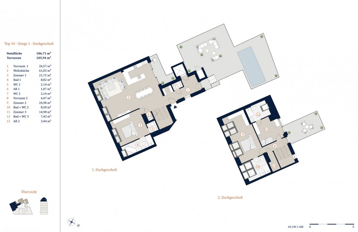 Immobilie in 1030 Wien, 3. Bezirk: The Legacy - Atemberaubendes Penthouse mit Sonnenterrasse und Pool - bild 8