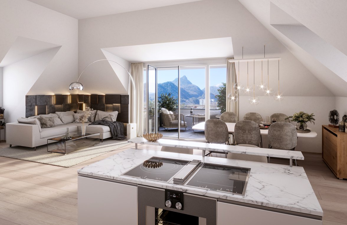 Property in 83435 Bayern - Bad Reichenhall: Space miracle! Living with a sunny south-facing balcony and a view of Schönberg - picture 2