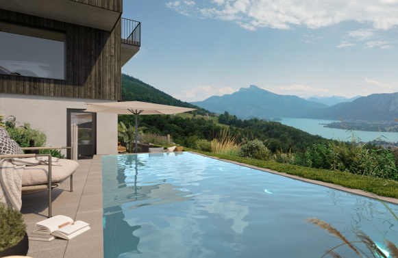 Immobilie in 5310 Salzkammergut - Mondsee: Mondsee Refugium: Architektur und Ausblick in vollkommener Harmonie