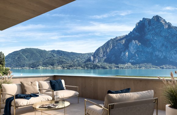Immobilie in 4801 Salzkammergut - Traunkirchen am Traunsee: Dolce Vita am Traunsee! Garten-Maisonette mit privatem Badeplatz