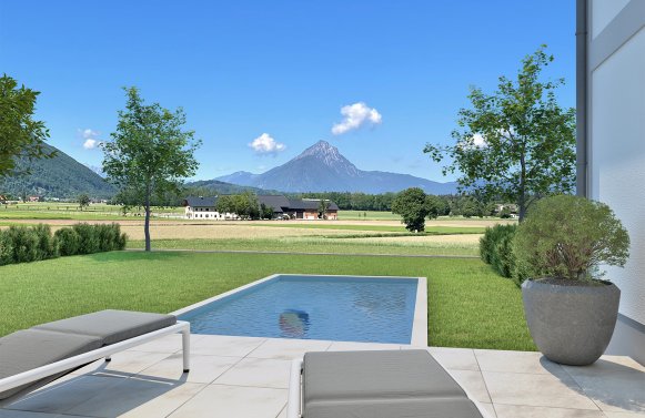 Immobilie in 5081 Salzburg - Anif: Hier spielt die Aussicht die Hauptrolle!4-Zimmer Gartenwohnung mit Untersbergblick