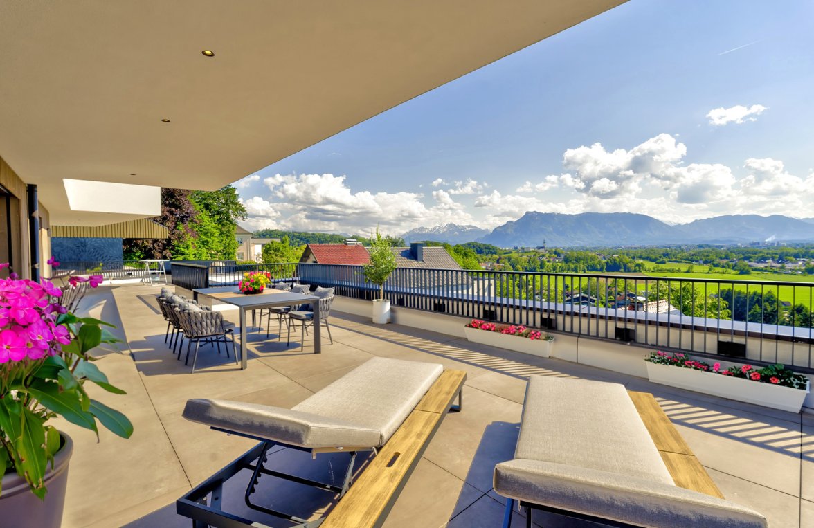 Immobilie in 5101 Salzburg - Bergheim: Glasfronten, die mit der Natur verschmelzen! Terrassentraum mit Weitblick - bild 4