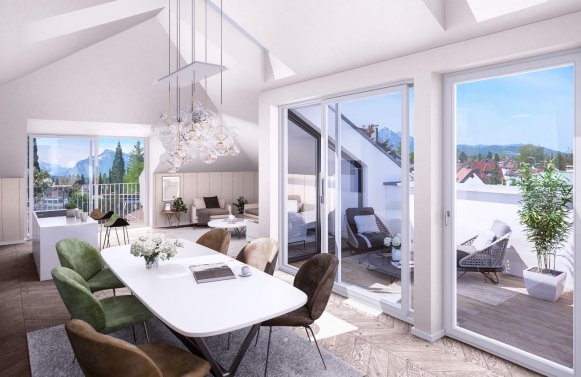 Immobilie in 5020 Salzburg - Riedenburg: Über den Dächern der Riedenburg – Exklusives Dachgeschosswohnen mit Terrasse 