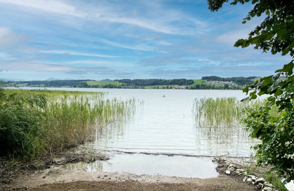 Property in 5163 Obertrumer See: Private lakeside property with sandy beach on Lake Obertrumer