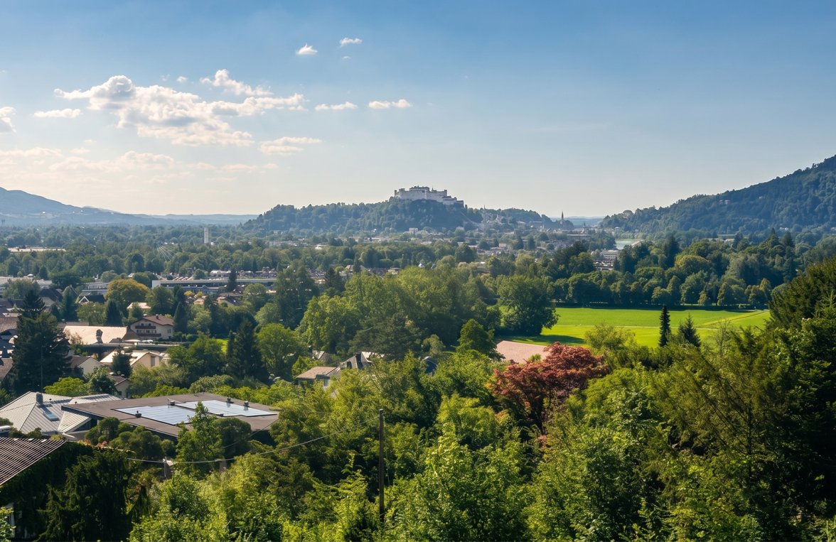 Immobilie in 5061 Salzburg - Elsbethen - Aigen: Festungsblick! Grundstück in exklusiver Ruhelage mit bewilligter Planung - bild 1