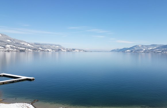 Property in 4854 Salzkammergut - Unterburgau am Attersee: Longing for Lake Attersee? 4-room apartment with lake access and sunbathing lawn