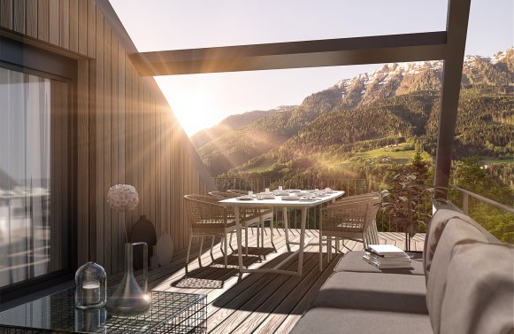Property in 5621 Salzburg - St. Veit im Pongau: Sunny front-row seats in St. Veit im Pongau! Exclusive 4-room penthouse apartment
