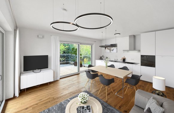 Immobilie in 5600 Salzburg - St. Johann im Pongau: BEZUGSFERTIG! 4-Zimmer Neubauwohnung mit Garten in St. Johann-Alpendorf