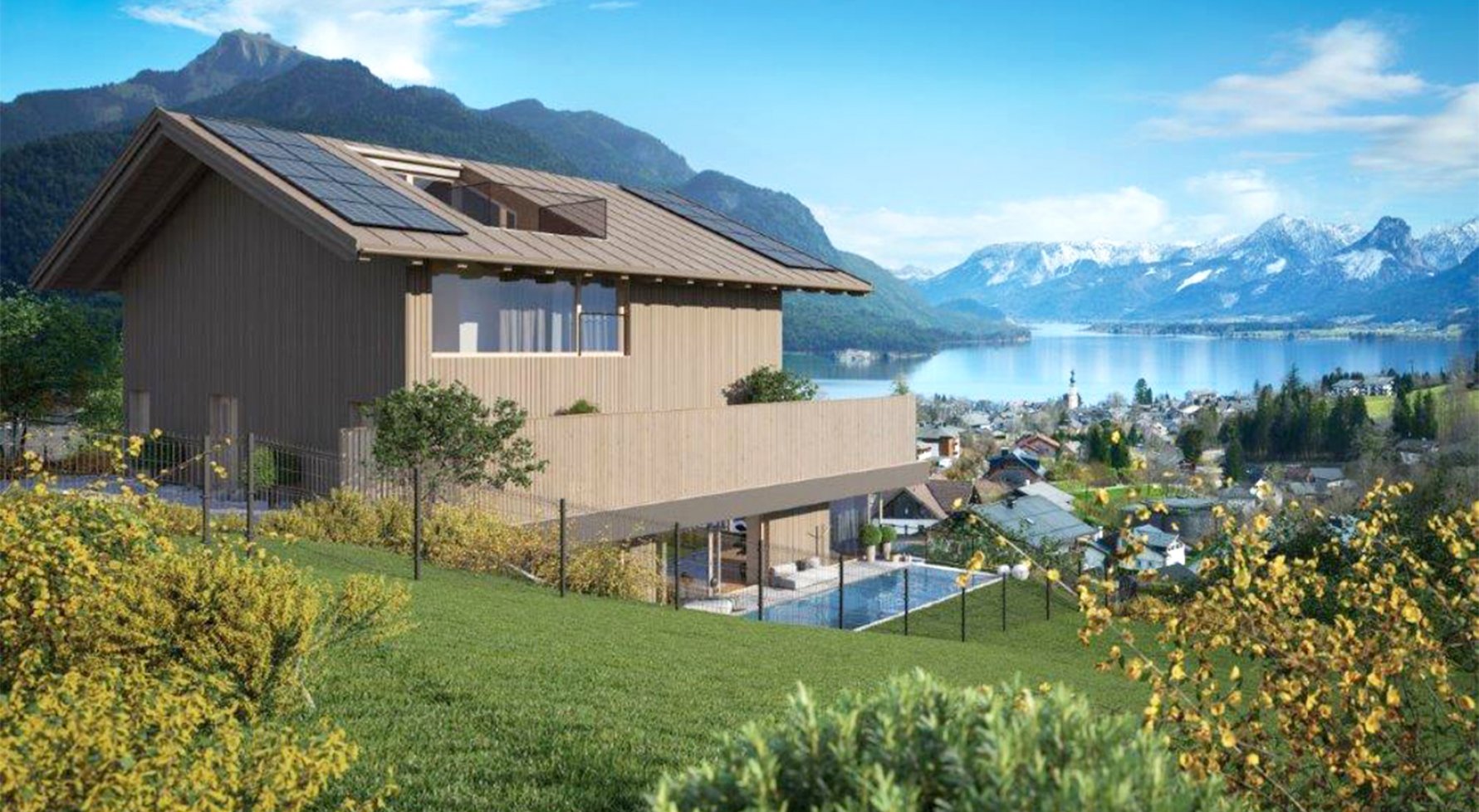 Immobilie in 5340 Wolfgangsee- St. Gilgen: SEE Deluxe in St. Gilgen! 4-Zimmer Gartenwohnung mit Pool am Wolfgangsee - bild 1