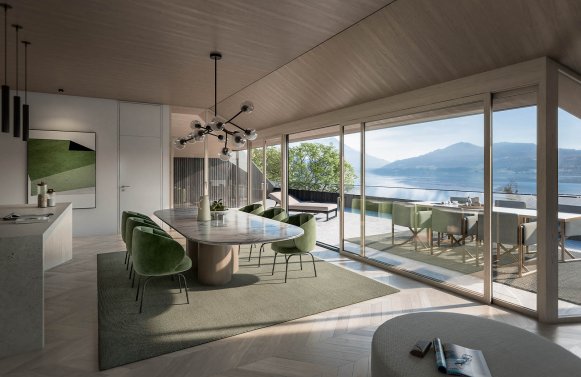 Immobilie in 4853  Salzkammergut - Steinbach am Attersee: Bühne frei für See, Sonne und Berge! Terrassenwohnung am Attersee mit Seezugang
