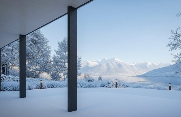 Property in 4853  Salzkammergut - Steinbach am Attersee: 3-room garden apartment: outdoor living on Lake Attersee with private lake access