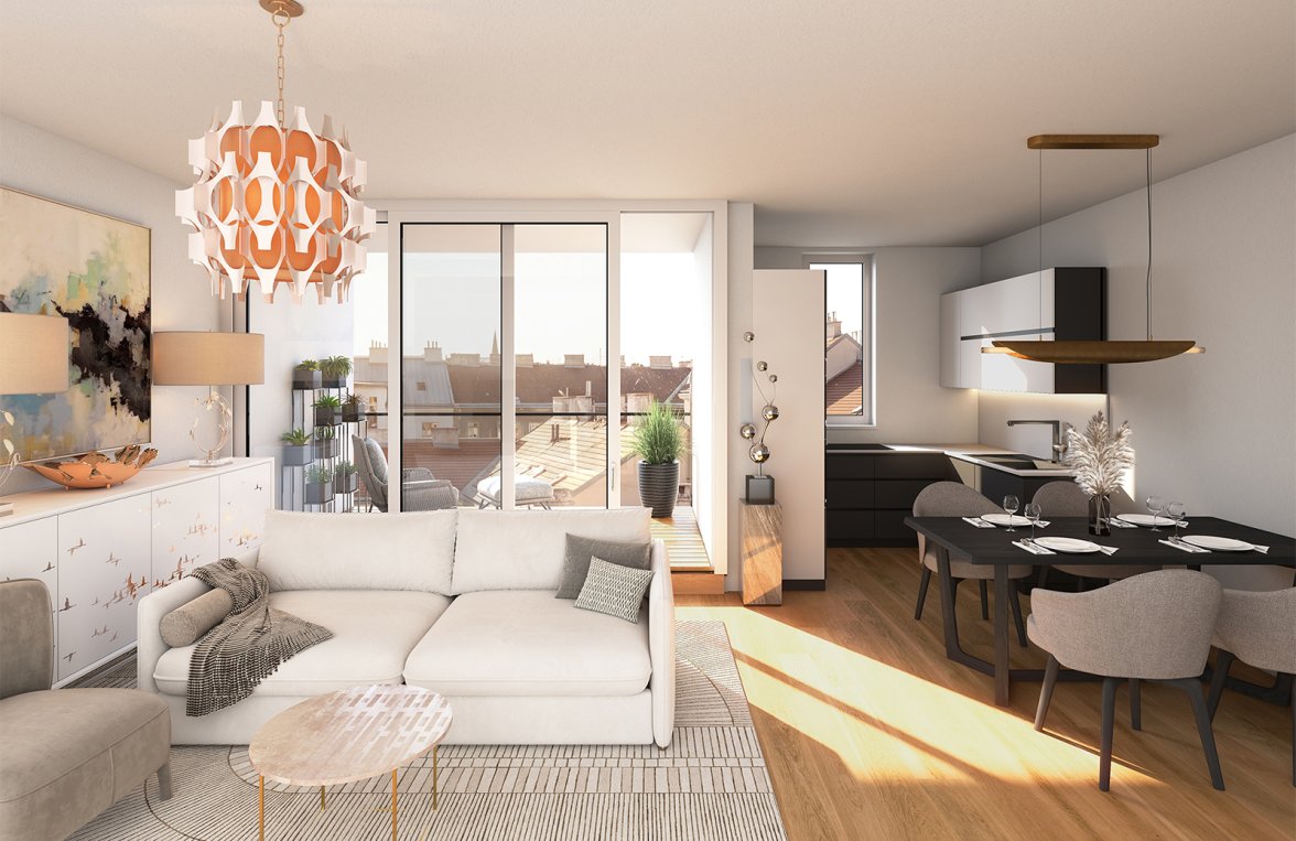 Property in 1050 Wien, 5. Bezirk: Spacious rooftop retreat with a quiet loggia! 3-room apartment in the 5th district - picture 2