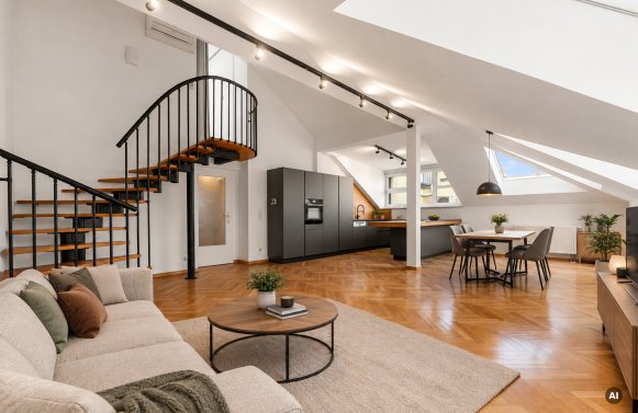 Immobilie in 1070 Wien, 7. Bezirk: Eleganz auf zwei Ebenen! Dachterrassenwohnung im Herzen Wiens