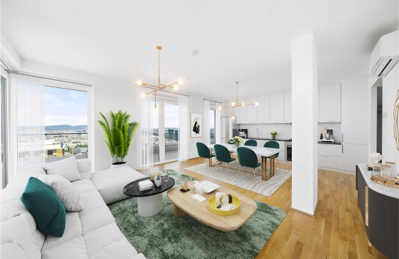 Property in 1030 Wien, 3. Bezirk: 360° Vienna view: 5-room flat on the 37th floor of THE ONE!
