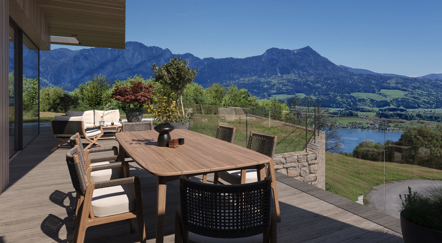 Property in 5310 Oberösterreich - Mondsee: LAKE FEELING! Modern 4-room flat with pool on Lake Mondsee - picture 1
