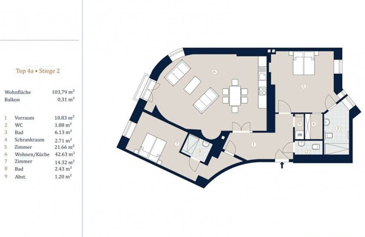Immobilie in 1090 Wien, 9. Bezirk: Grand Park Residence: exquisiter 3 Zimmer Stilaltbau als Erstbezug - bild 5