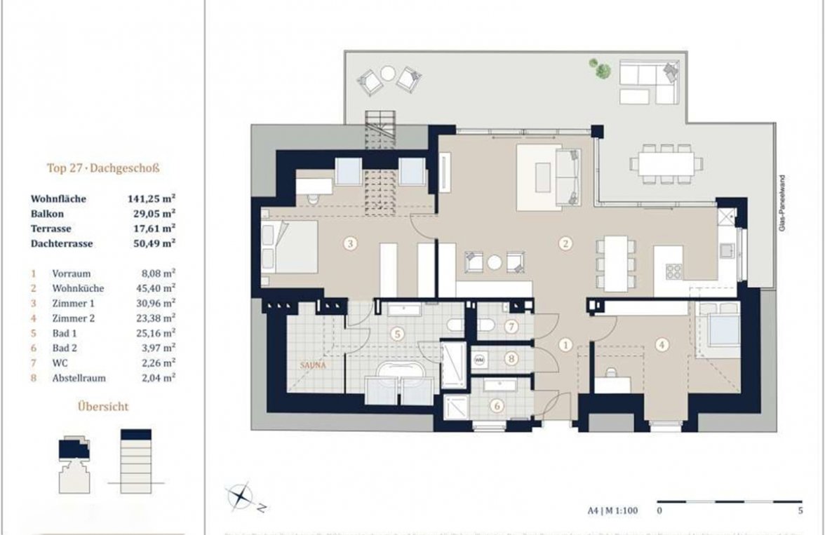 Immobilie in 1040 Wien, 4. Bezirk: THE CORE: Atemberaubende Dachgeschoß-Wohnung mit Terrassenfläche und Wienblick - bild 8