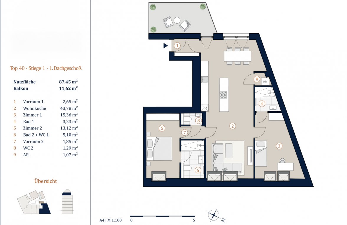 Immobilie in 1030 Wien, 3. Bezirk: The Legacy: 3-Zimmer Dachgeschoßtraum auf einer Ebene mit ruhiger Außenfläche - bild 5