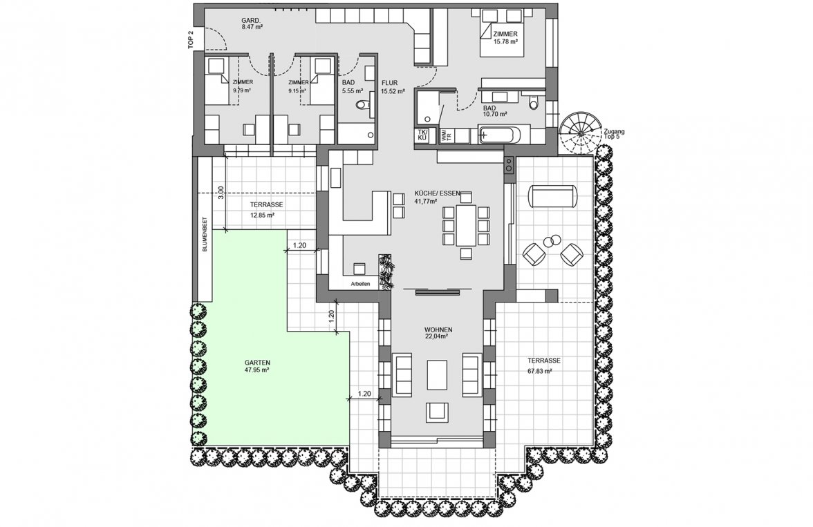 Immobilie in 5020 Salzburg - Morzg: Modern Wohnen im Grünen!  5-Zimmer Wohnung in schönem Architektur-Ensemble - bild 9