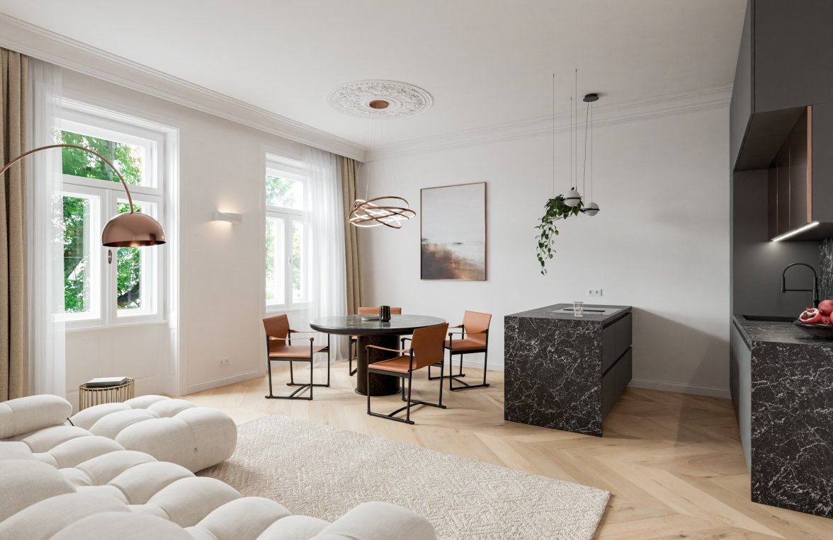 Immobilie in 1040 Wien, 4. Bezirk: Elegante 4-Zimmer-Wohnung mit wunderbarem Grünblick in den Park! - bild 2