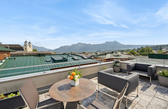 Property in 5310 Salzkammergut - Mondsee : high above the basilica! Stylish penthouse with spectacular 360° views