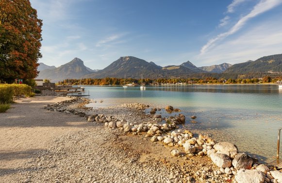 Immobilie in 5360 Salzkammergut - Ried am Wolfgangsee: WOHNEN AM WOLFGANGSEE ! 2-Zimmer Wohnung mit direktem Seezugang
