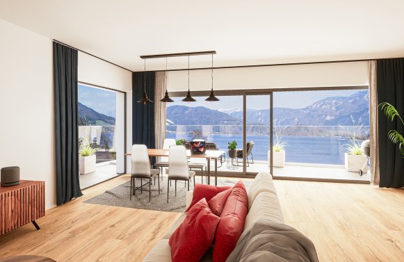 Property in 5310 Mondsee / Salzkammergut: Mediterranean breeze at the Mondsee! 3-room apartment with terrace