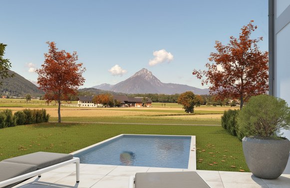 Property in 5081 Salzburg - Anif: The view plays the main role here! 4-room apartment with a view of Untersberg