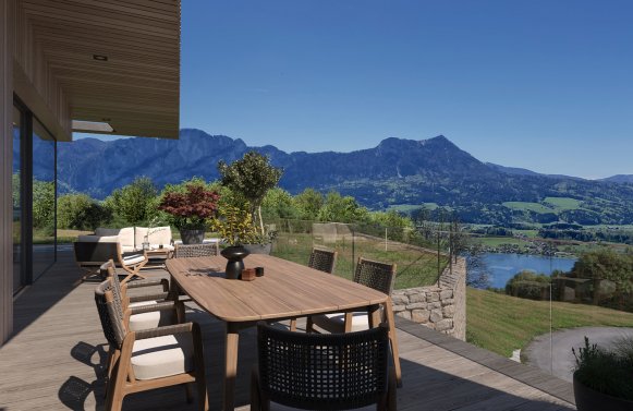 Property in 5310 Oberösterreich - Mondsee: LAKE FEELING! Modern 4-room flat with pool on Lake Mondsee