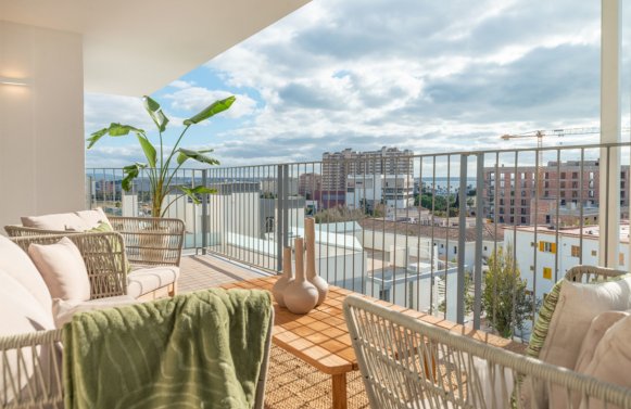 Immobilie in 07006 Spanien - Palma de Mallorca: Neubau-Appartement mit Meerblick und fußläufiger Entfernung zum Strand