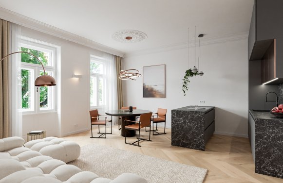Immobilie in 1040 Wien, 4. Bezirk: Elegante 4-Zimmer-Wohnung mit wunderbarem Grünblick in den Park!